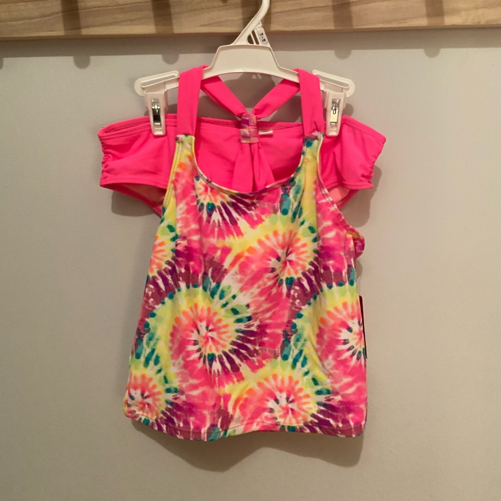 NWT Pink Platinum two piece bathing suit Teen Girl Size 14 / 16 (Big Kids)
